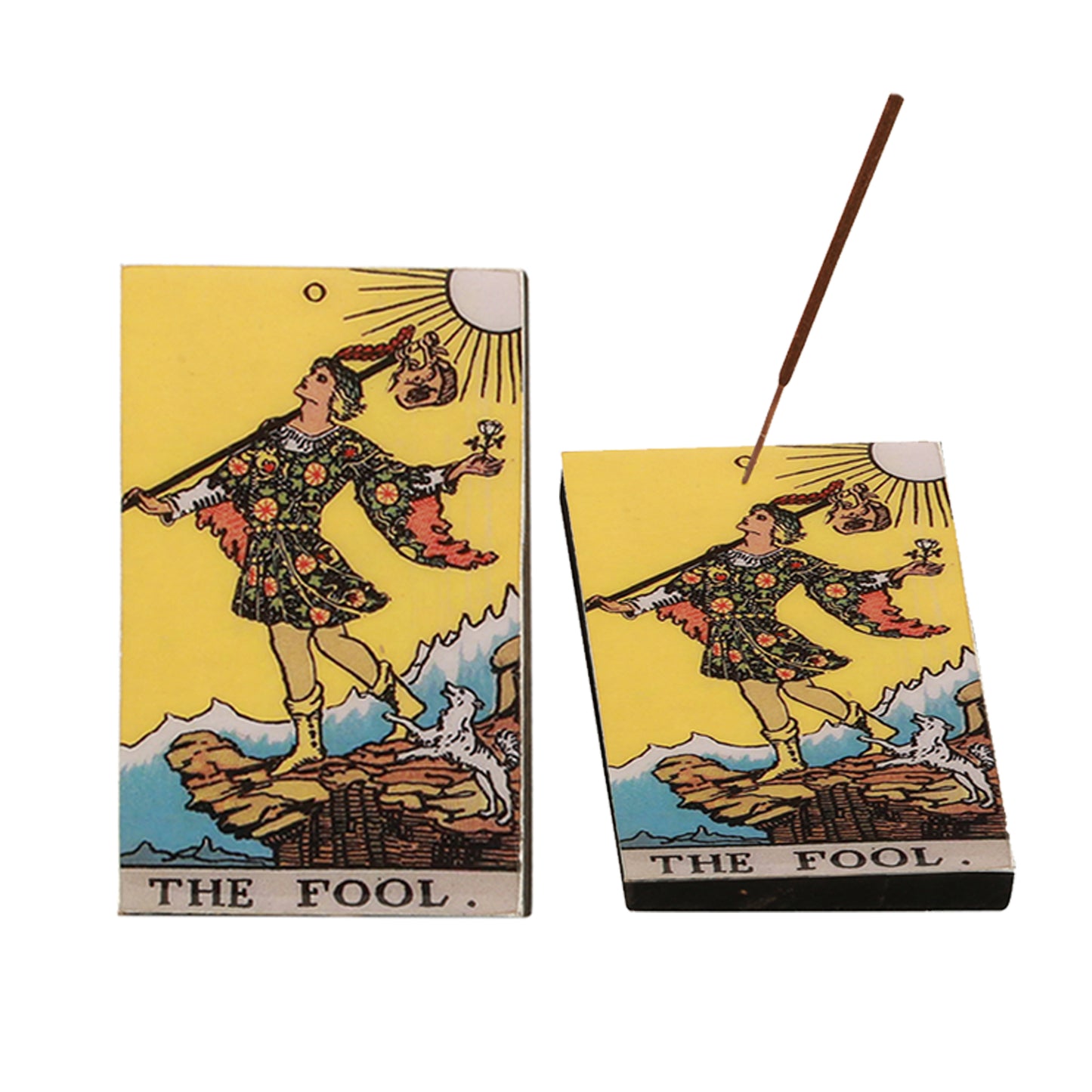 The Fool Tarot Card Wooden Incense Ash Catcher (3" x 5")