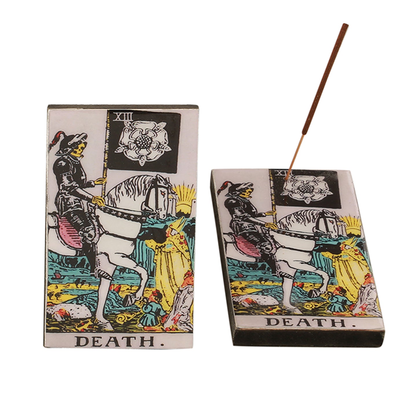 Death Tarot Card Wooden Incense Ash Catcher (3" x 5")