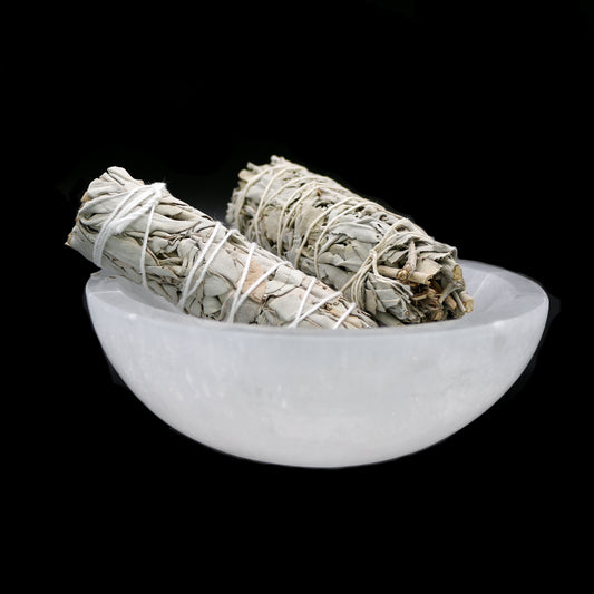 Round Selenite Smudge Bowl