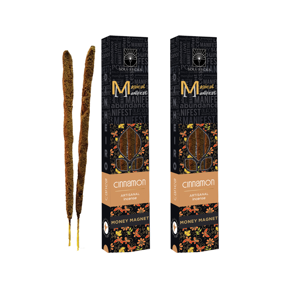 Magical Manifest: Money Magnet, Cinnamon Artisanal Incense Sticks Duo Pack