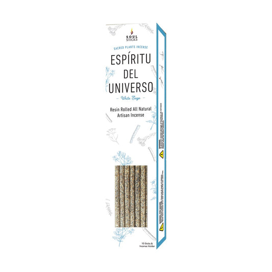 Espiritu del Universo, White Sage Resin Rolled Incense Sticks