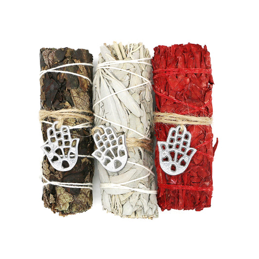 Hamsa Charm Sage Variety Pack with Smudge Guide (3 PK)