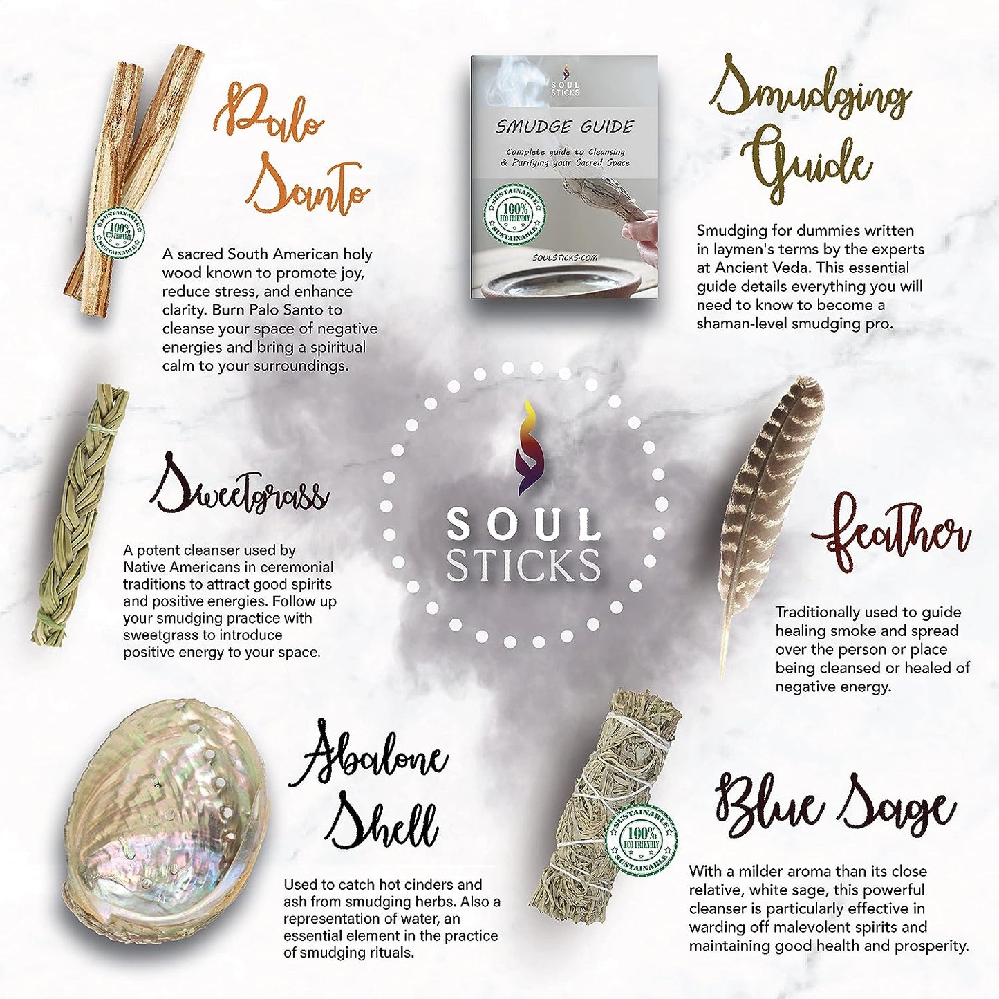 Beginners Blue Sage Smudge Kit with Smudge Guide