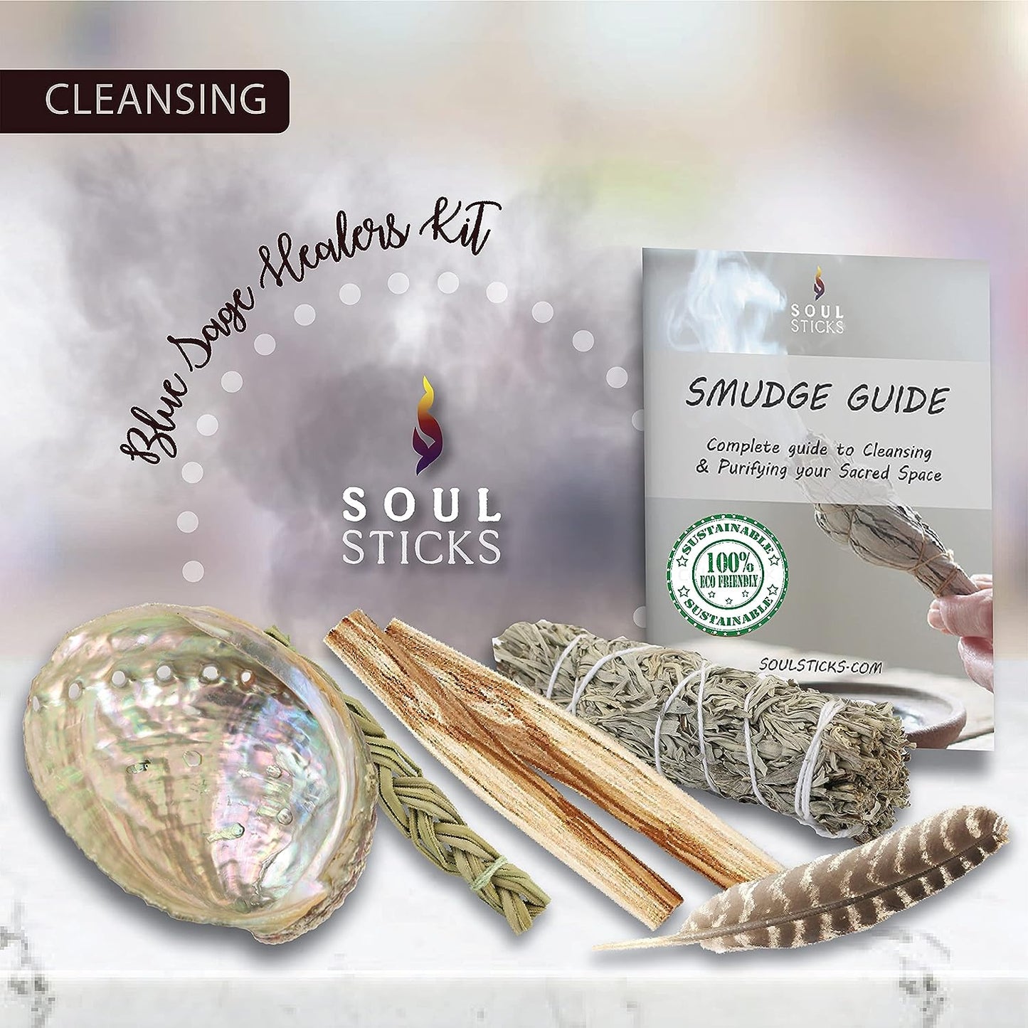 Beginners Blue Sage Smudge Kit with Smudge Guide