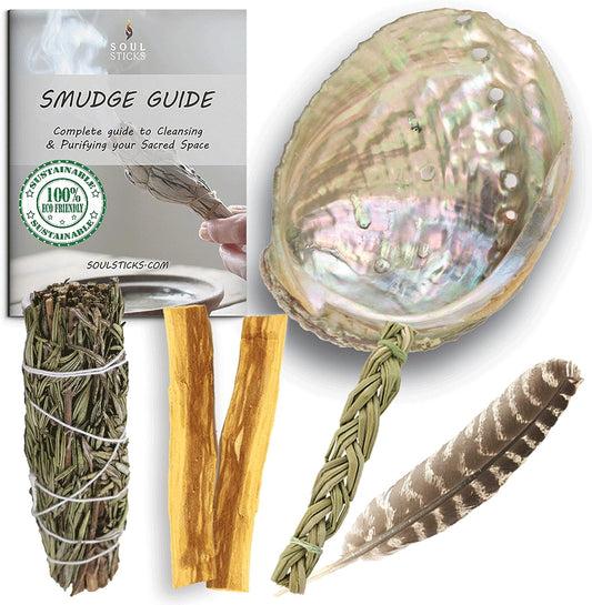 Beginners Rosemary Sage Smudge Kit with Smudge Guide