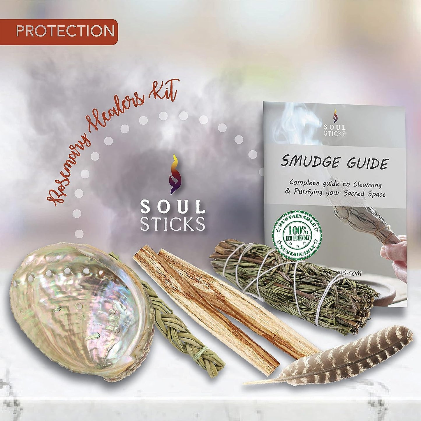 Beginners Rosemary Sage Smudge Kit with Smudge Guide