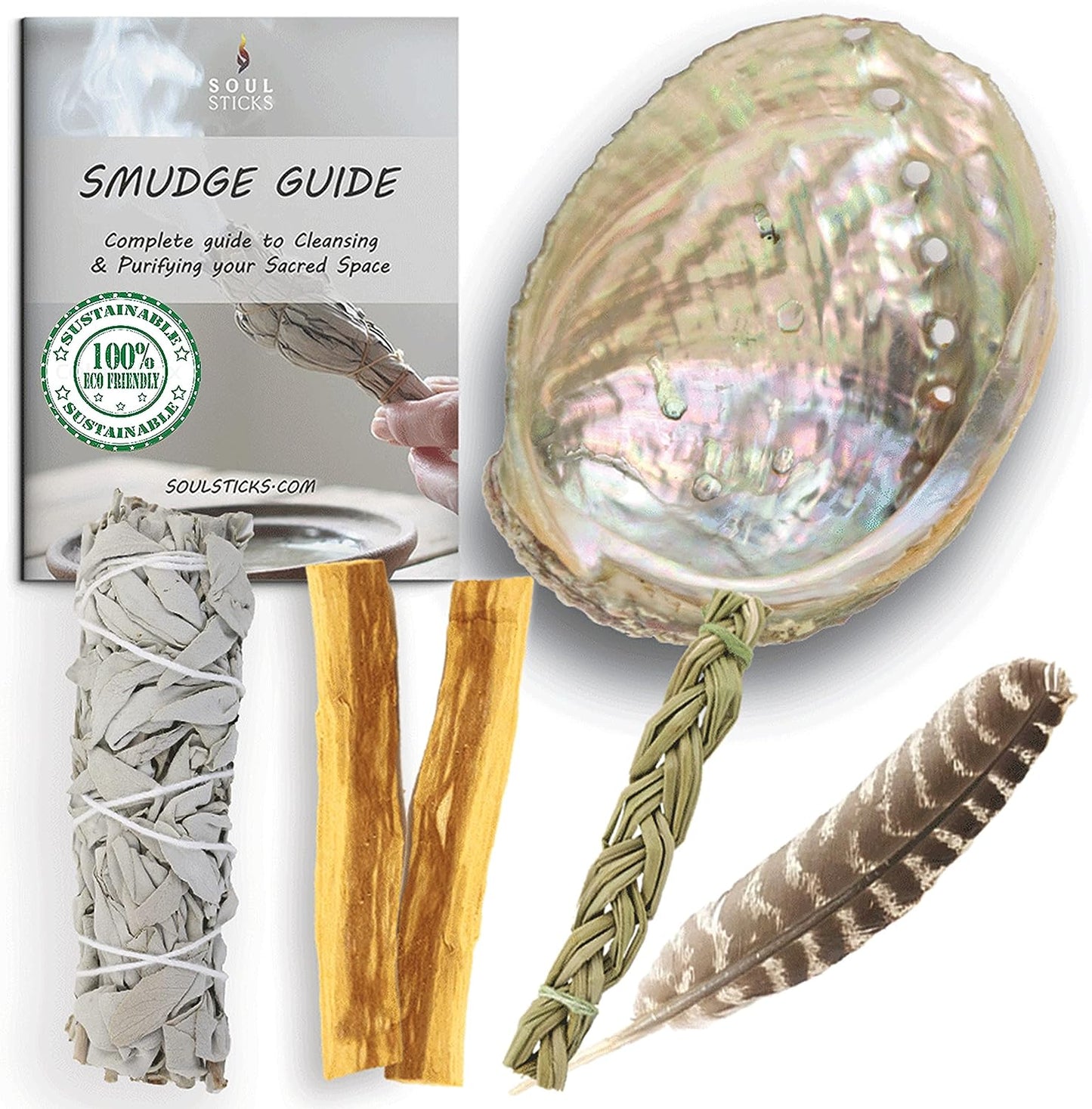 Beginners White Sage Smudge Kit with Smudge Guide