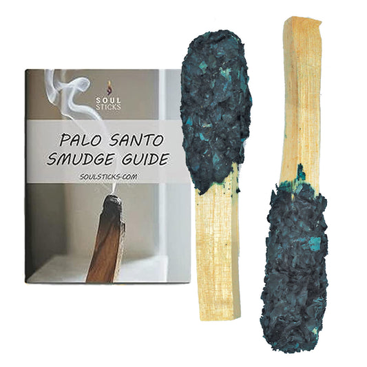 Dipped Aqua Blossom Palo Santo Pops Duo with Smudge Guide