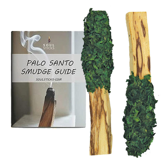 Dipped Green Serenity Palo Santo Pops Duo with Smudge Guide