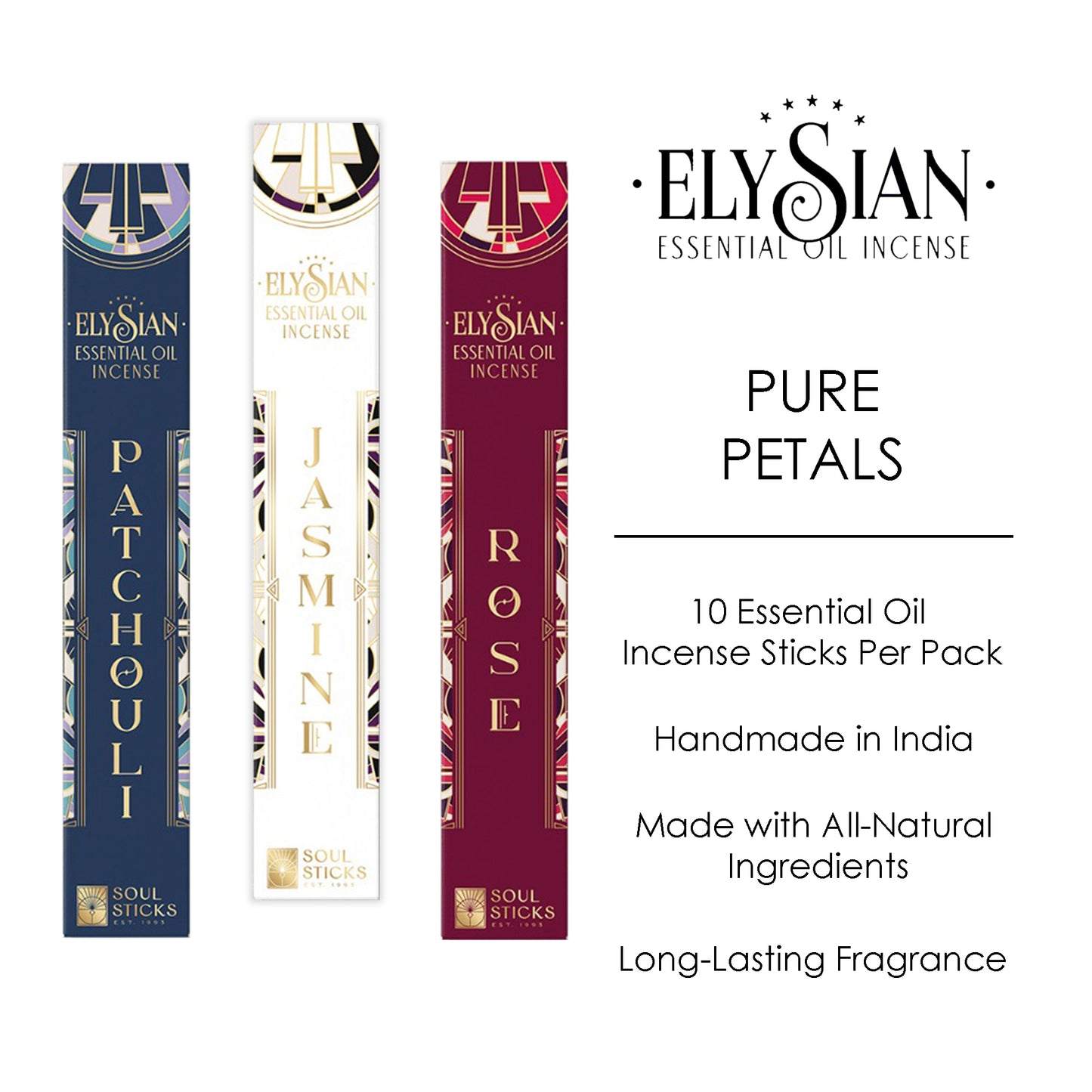 Elysian, Pure Petals Essential Oil Incense Sticks (3 PK)