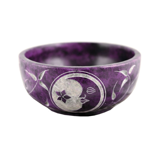 Purple Moon Hand-Carved Soapstone Smudge Bowl