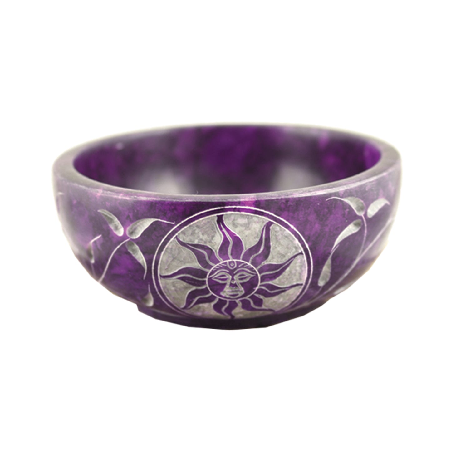 Purple Sun Hand-Carved Soapstone Smudge Bowl