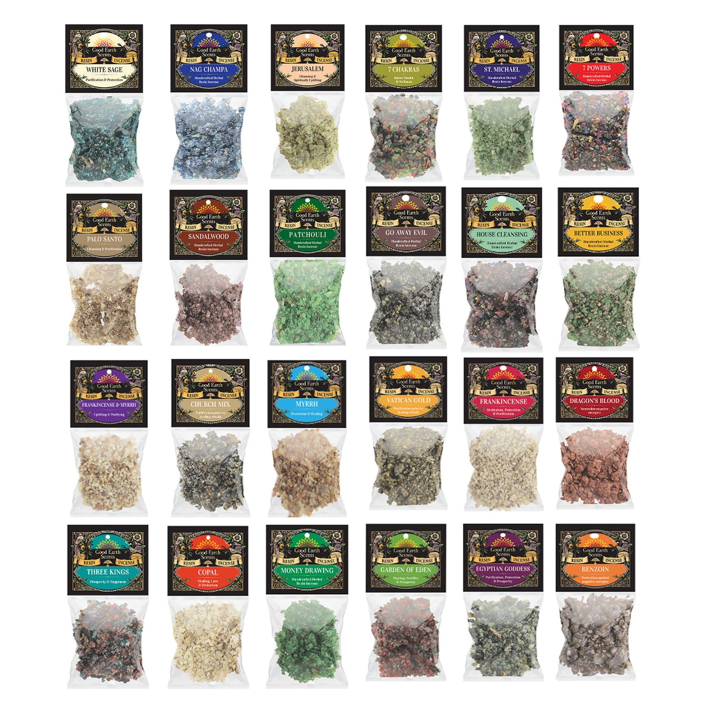 Natural Resin Incense Packs (1 OZ)