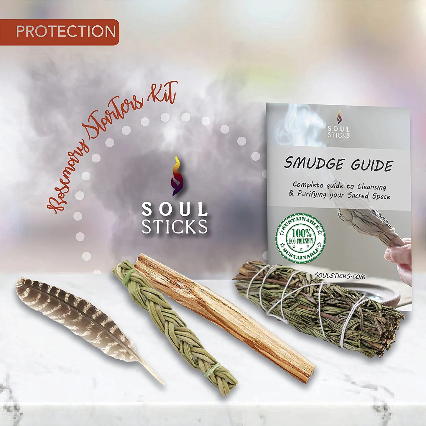 Rosemary Sage Smudge Kit with Smudge Guide