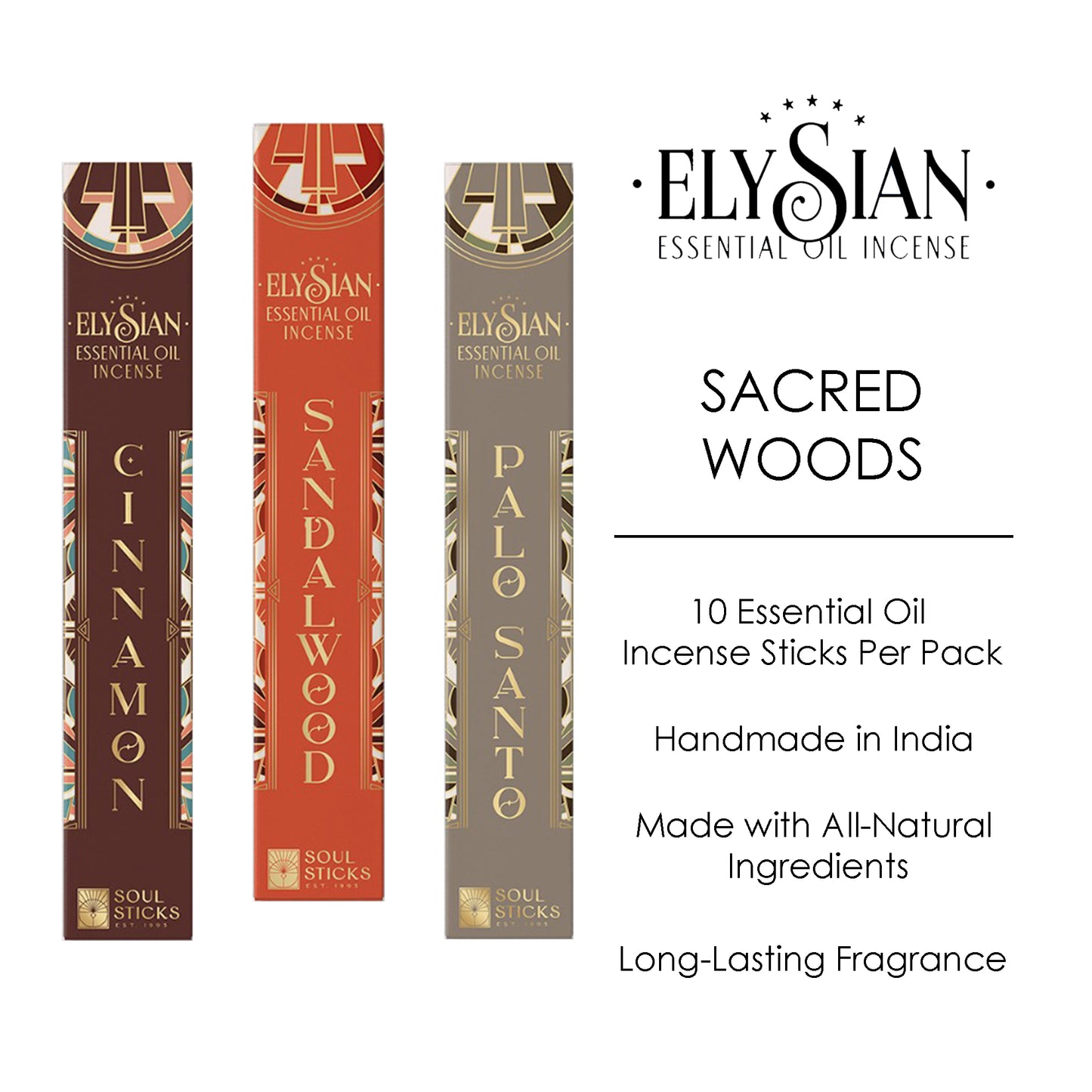 Elysian, Sacred Woods Essential Oil Incense Sticks (3 PK)