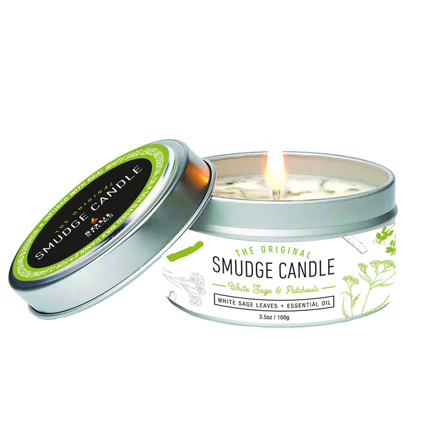 Soul Sticks, White Sage & Patchouli Smudge Candle (3.5 OZ)