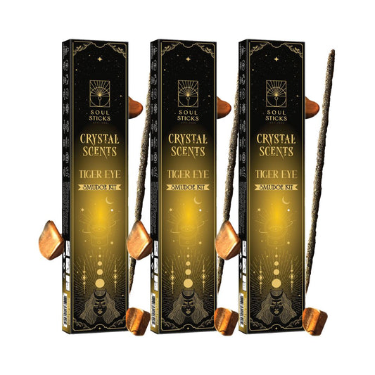 Soul Sticks, Tigers Eye Crystal Scents Smudge Kit (3 PK)