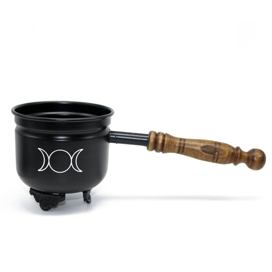 Triple Moon Smudge Pot with Handle