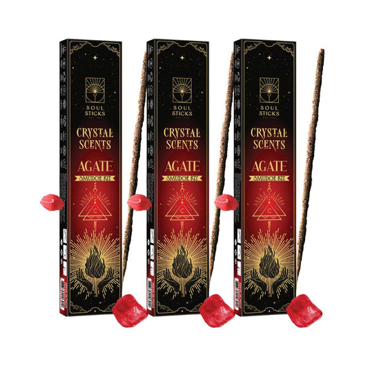 Soul Sticks, Agate Crystal Scents Smudge Kit (3 PK)