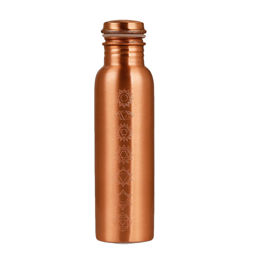 Engraved 7 Chakras Copper Water Bottle (32 OZ)