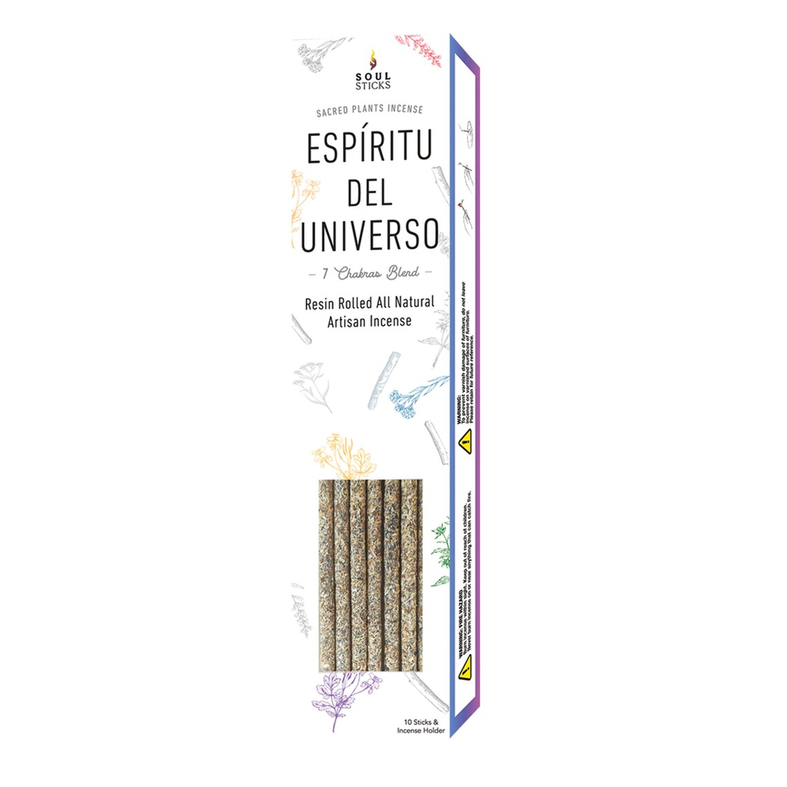 Espiritu del Universo, 7 Chakras Blend Resin Rolled Incense Sticks