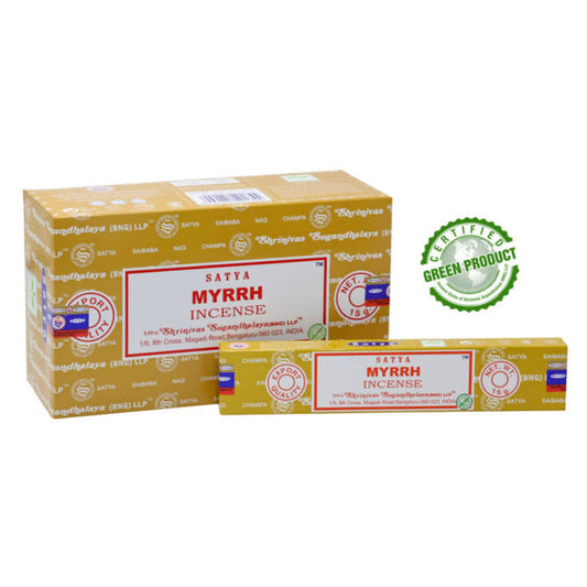 Satya, 15 G Myrrh Incense Sticks (12 PK BOX)