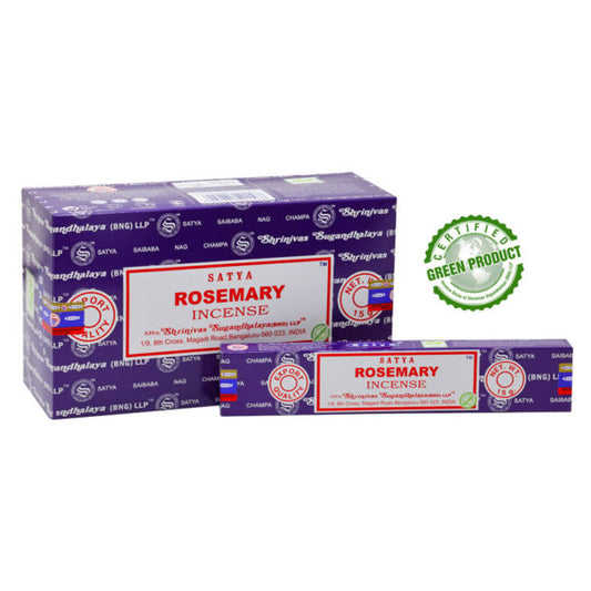 Satya, 15 G Rosemary Incense Sticks (12 PK BOX)