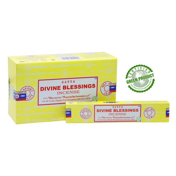 Satya, 15 G Divine Blessings Incense Sticks (12 PK BOX)