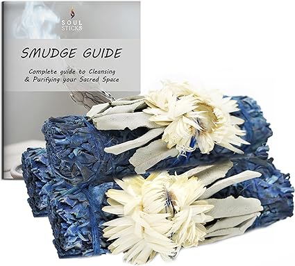 Blue Moon Floral Sage Smudge Sticks with Smudge Guide (3 PK)