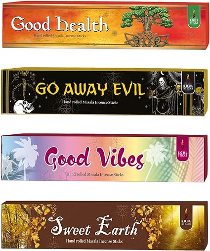 Soul Sticks, Positive Vibes Variety Natural Masala Incense Sticks (4 PK)