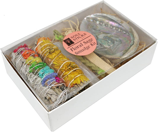 Soul Sticks, Rainbow Yellow Floral Sage Smudge Kit