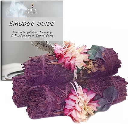 Enchanted Forest Floral Sage Smudge Sticks with Smudge Guide (3 PK)