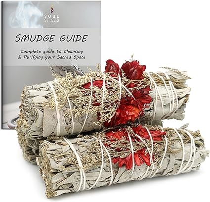 Passion Floral Sage Smudge Sticks with Smudge Guide (3 PK)