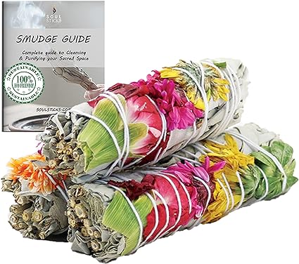 Joy Floral Sage Smudge Sticks with Smudge Guide (3 PK)