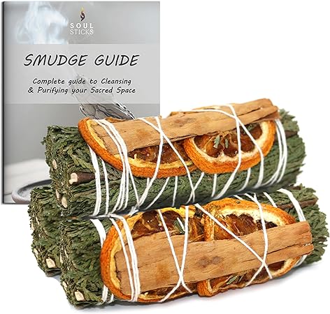 Orange, Cinnamon & Cedar Sage Smudge Sticks with Smudge Guide (3 PK)