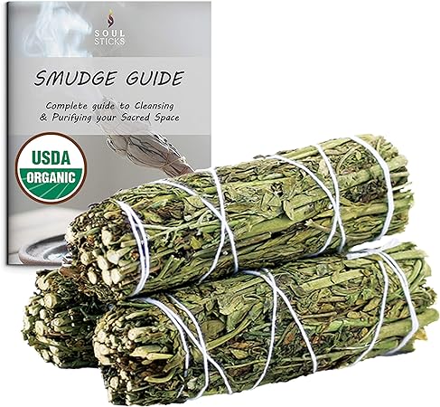 Ruda Rue Sage Smudge Sticks with Smudge Guide (3 PK)