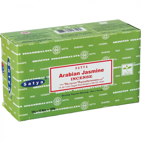 Satya, 15 G Arabian Jasmine Incense Sticks (12 PK BOX)