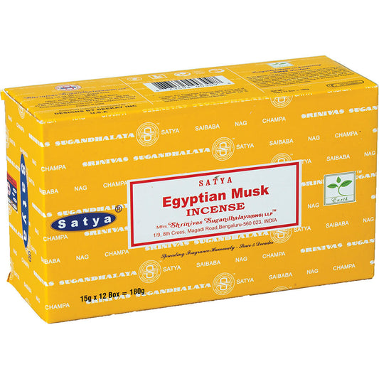 Satya, 15 G Egyptian Musk Incense Sticks (12 PK BOX)